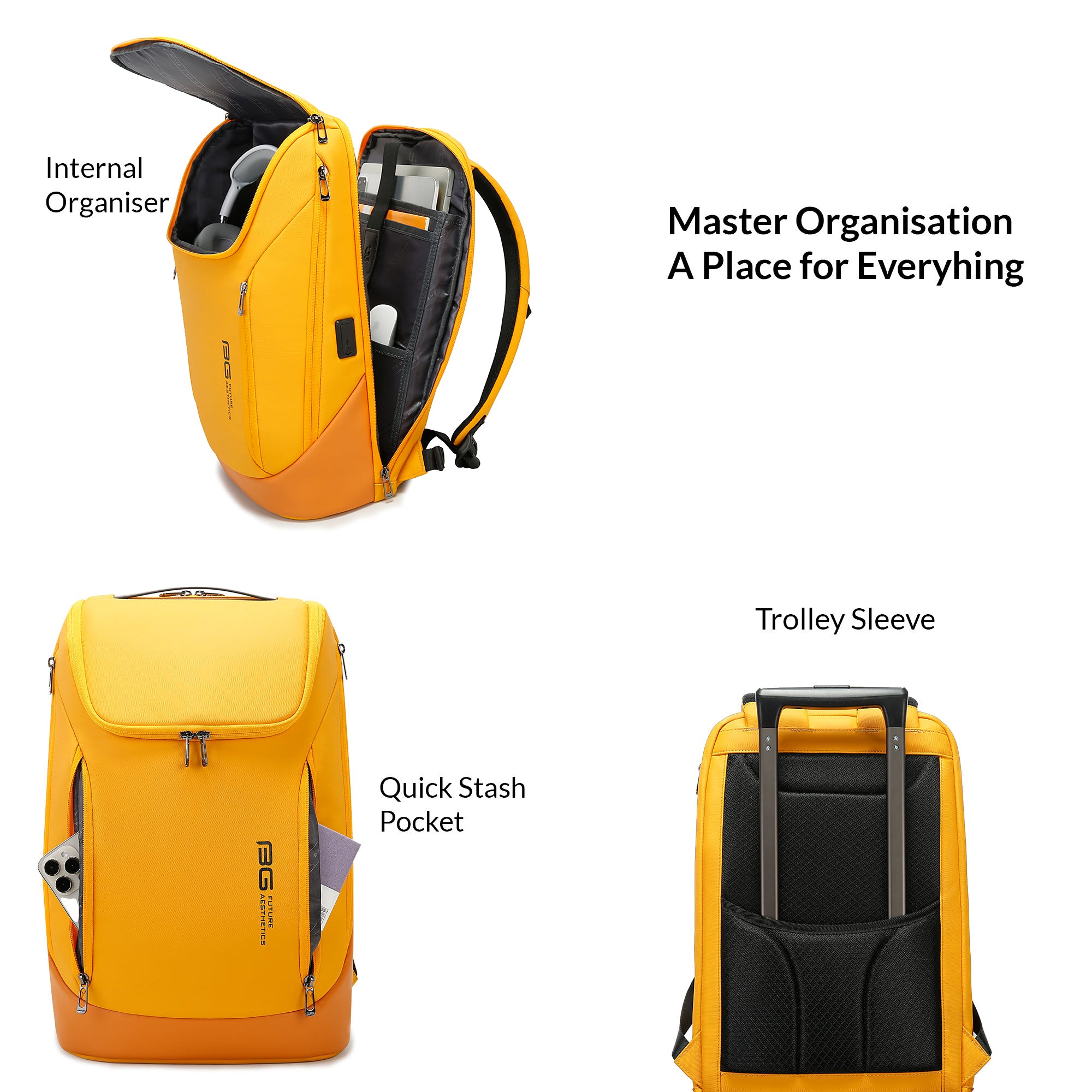 CAPTAIN BUSINESS BACKPACK - SPORTY YELLOW - 30L