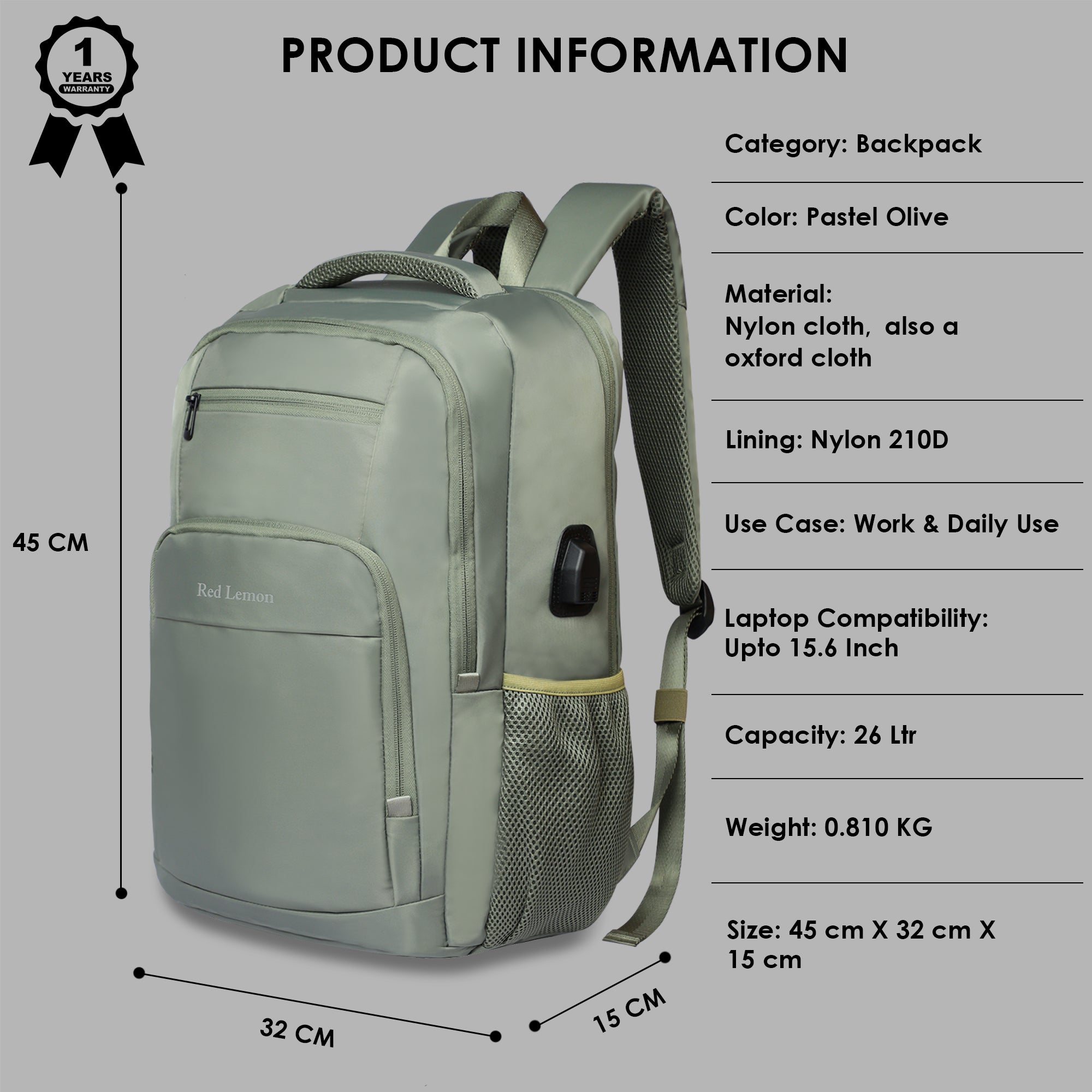SWISS PACK BACKPACK PASTEL OLIVE - 26L