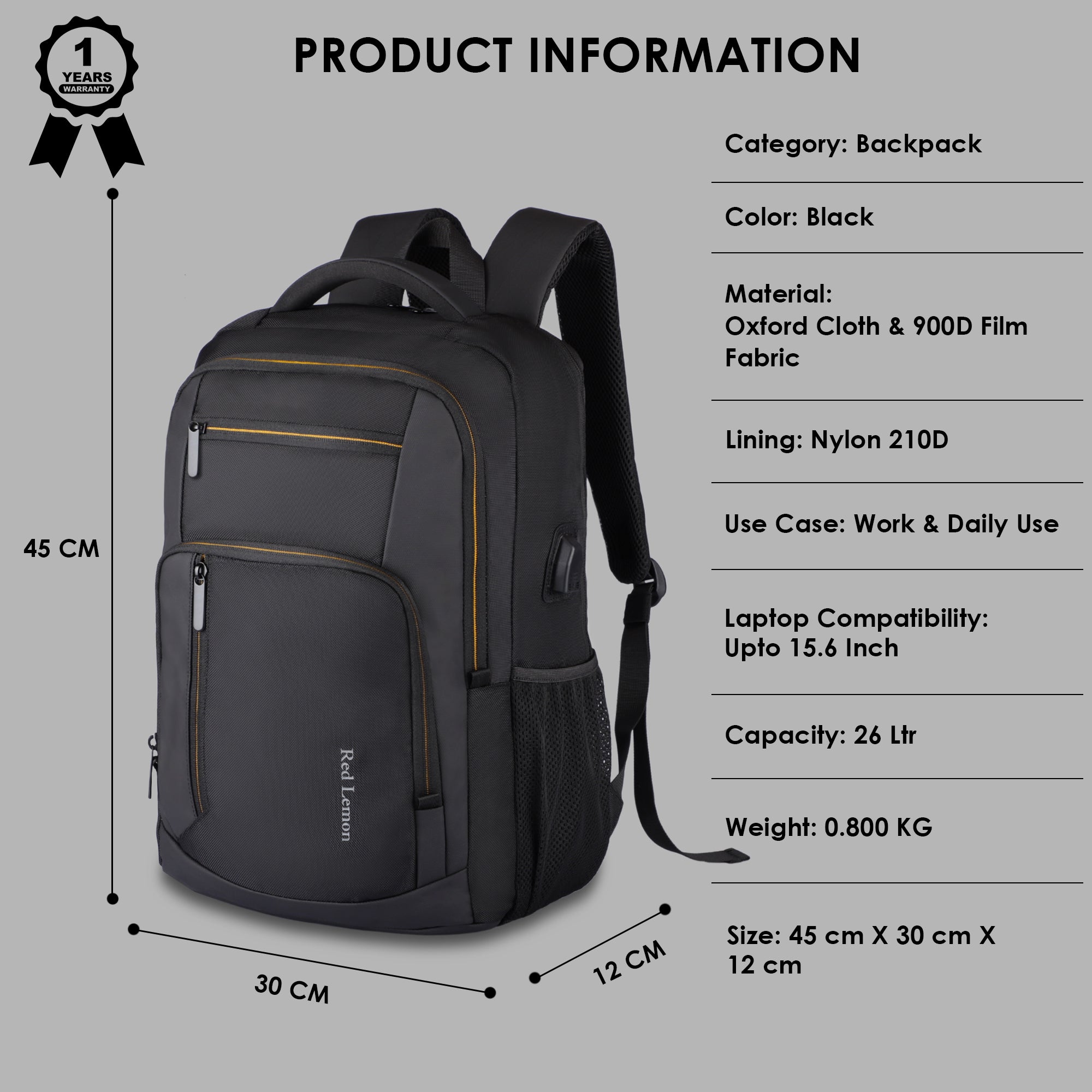 SWISS LOOK LIMITED EDITION BACKPACK - BLACK - 26L