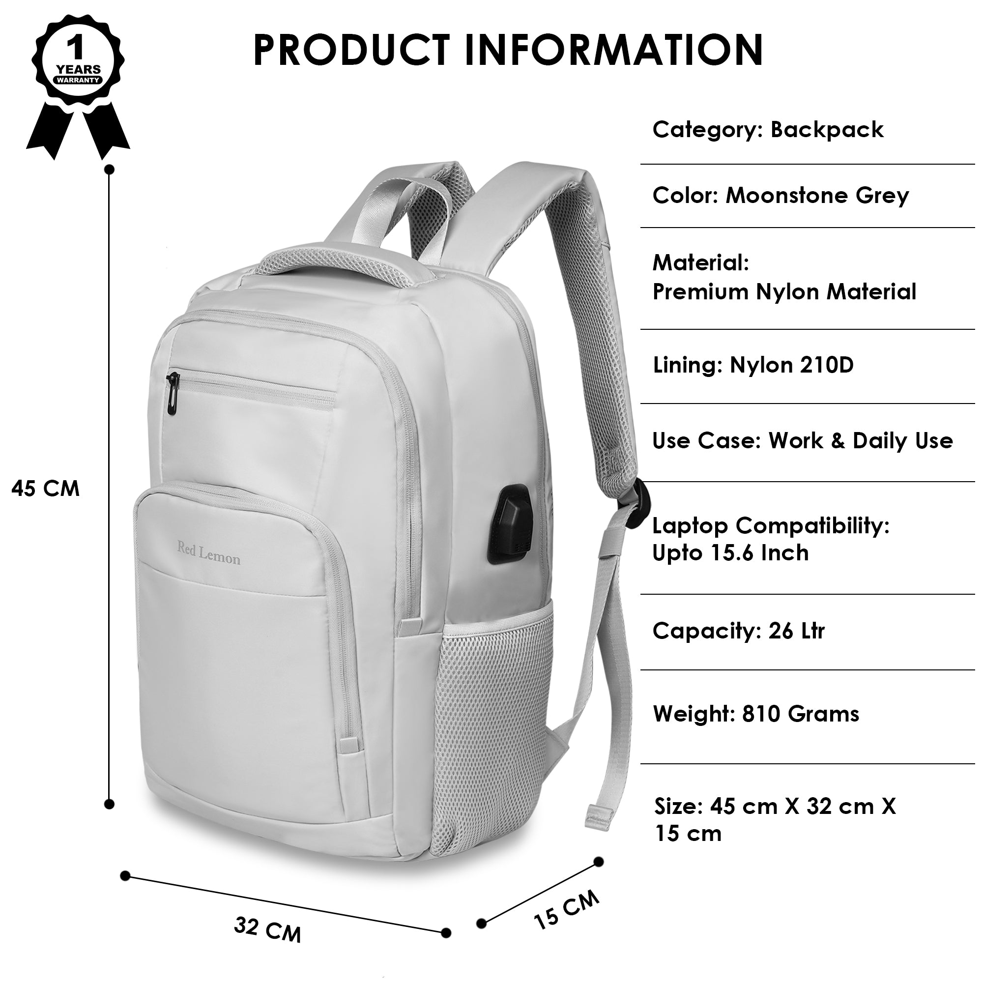SWISS PACK BACKPACK MOONSTONE GREY - 26L