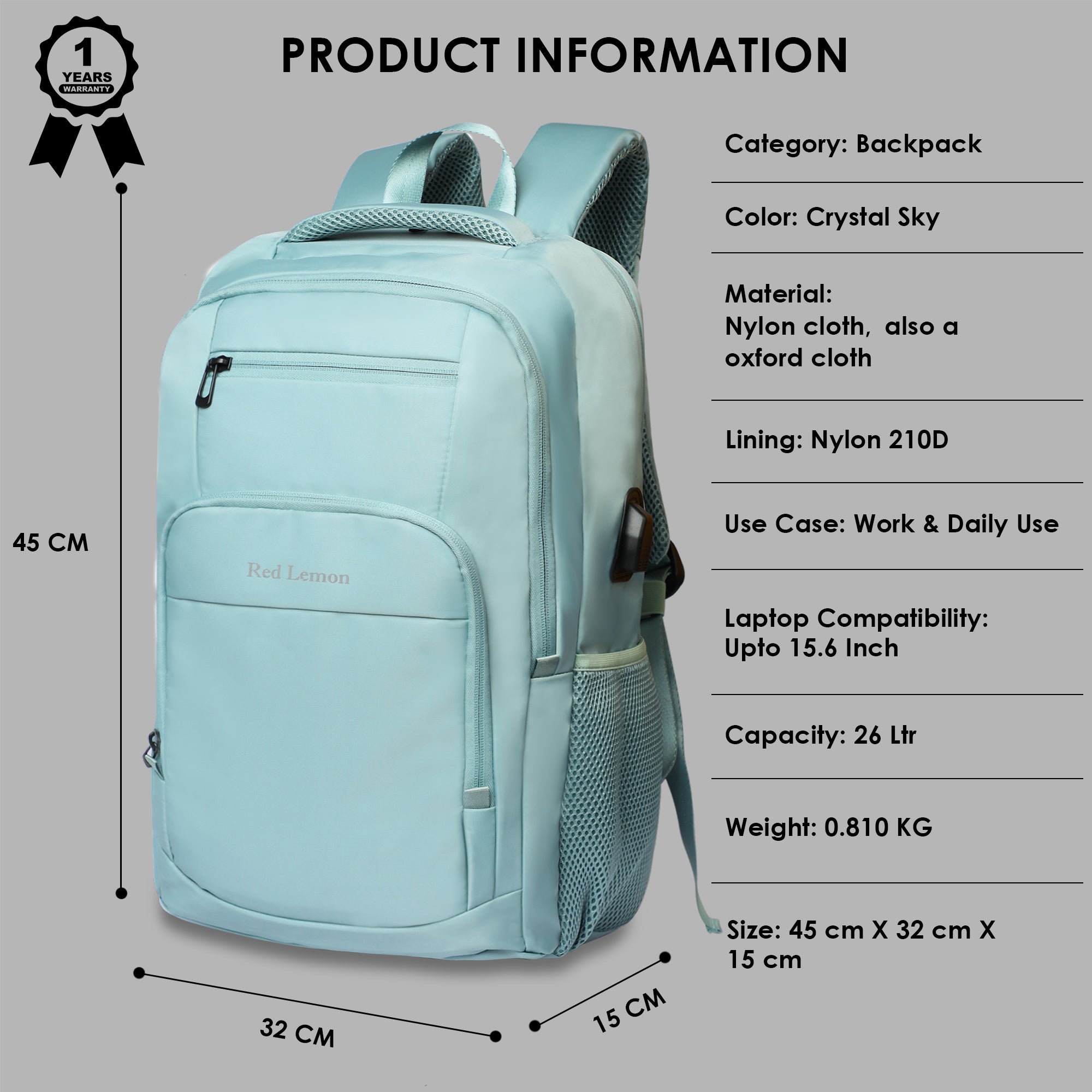 SWISS PACK BACKPACK CRYSTAL SKY - 26L