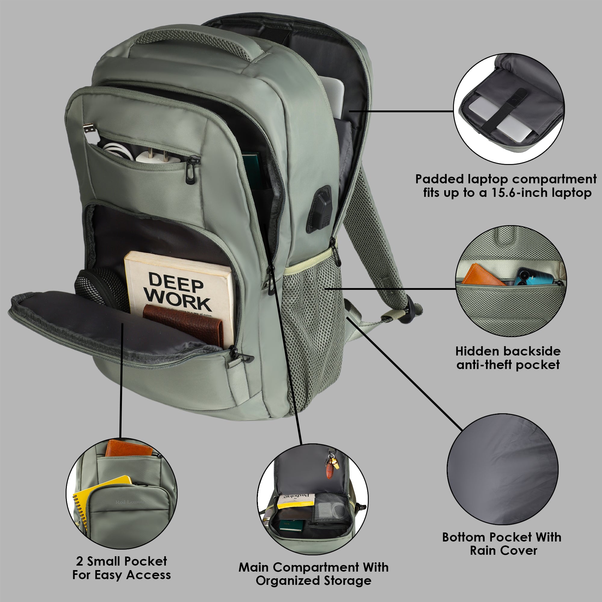 SWISS PACK BACKPACK PASTEL OLIVE - 26L