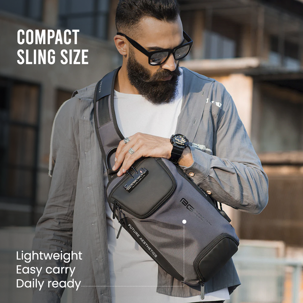 PROTECTOR SLING BAG - GREY
