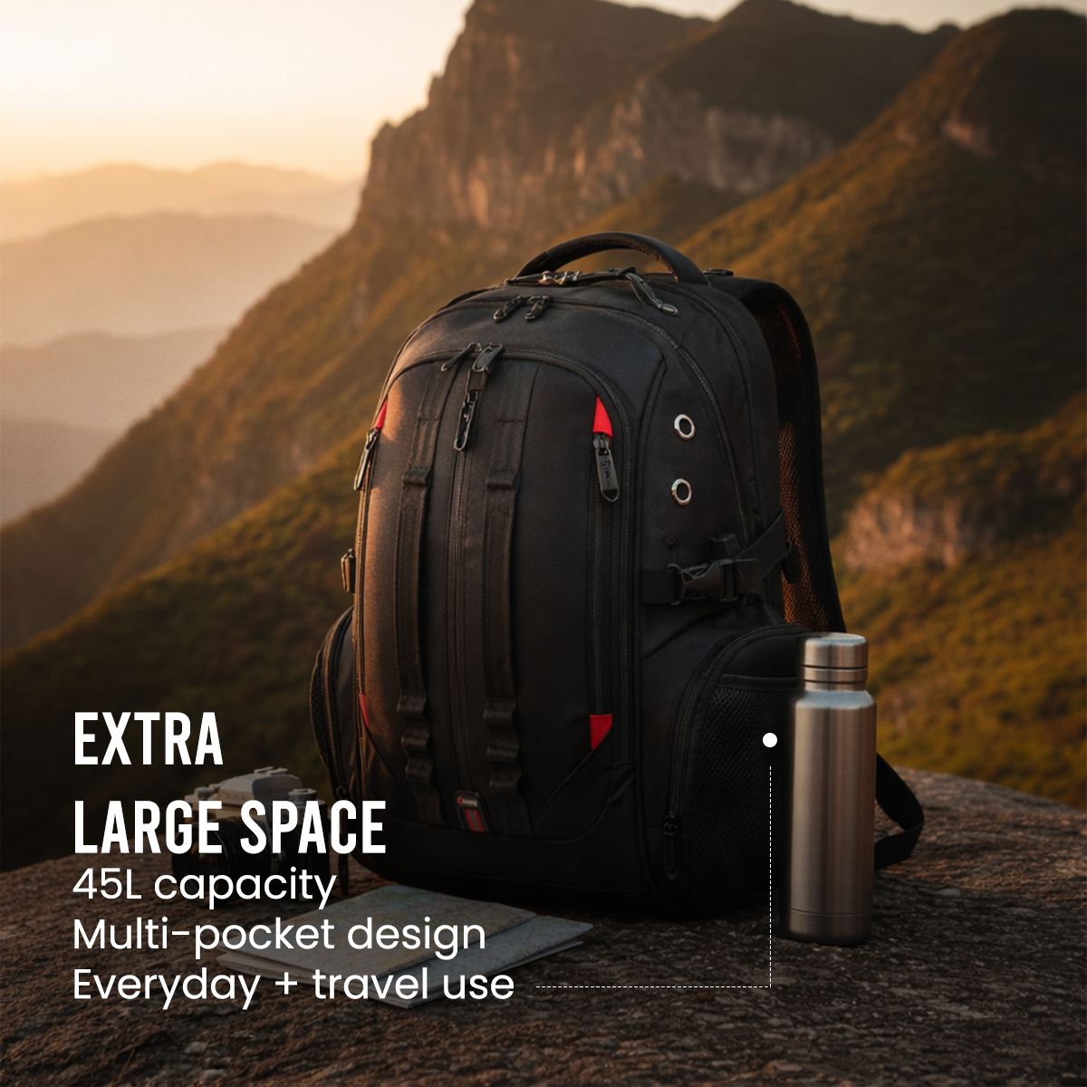 SWISSLOOK BACKPACK - BLACK - 45L