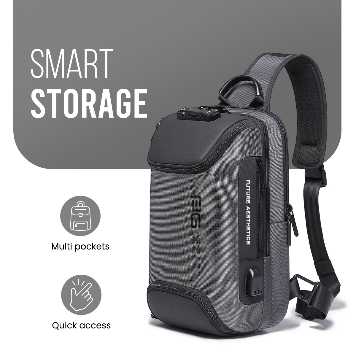 PROTECTOR SLING BAG - GREY