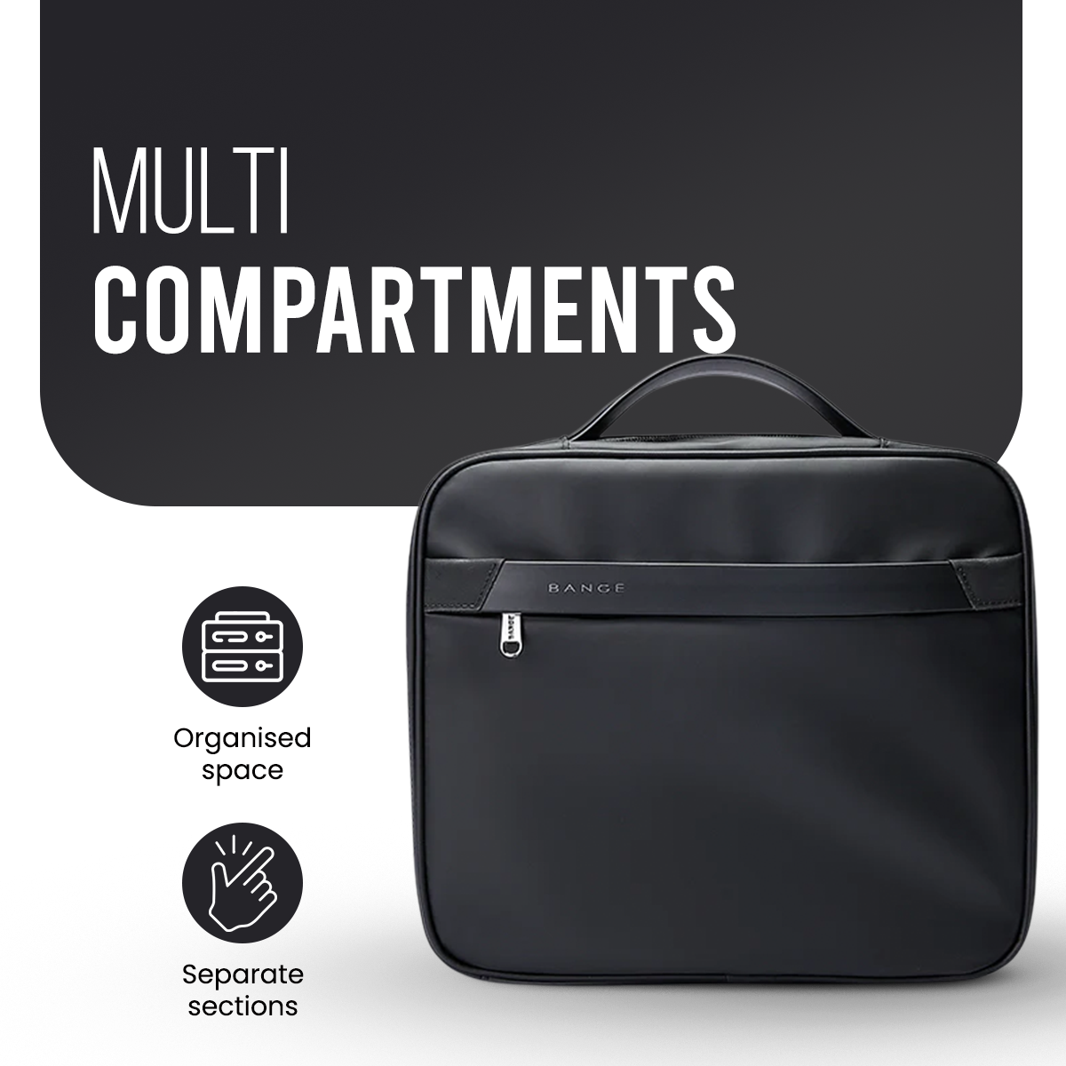 HANGING TOILETRY BAG - BLACK