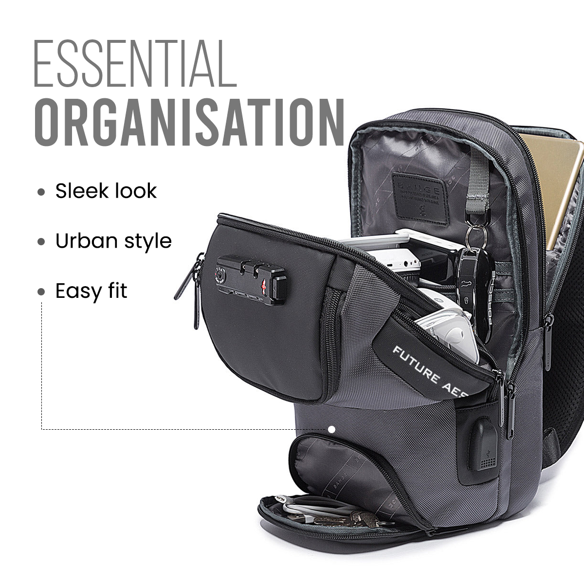 PROTECTOR SLING BAG - GREY