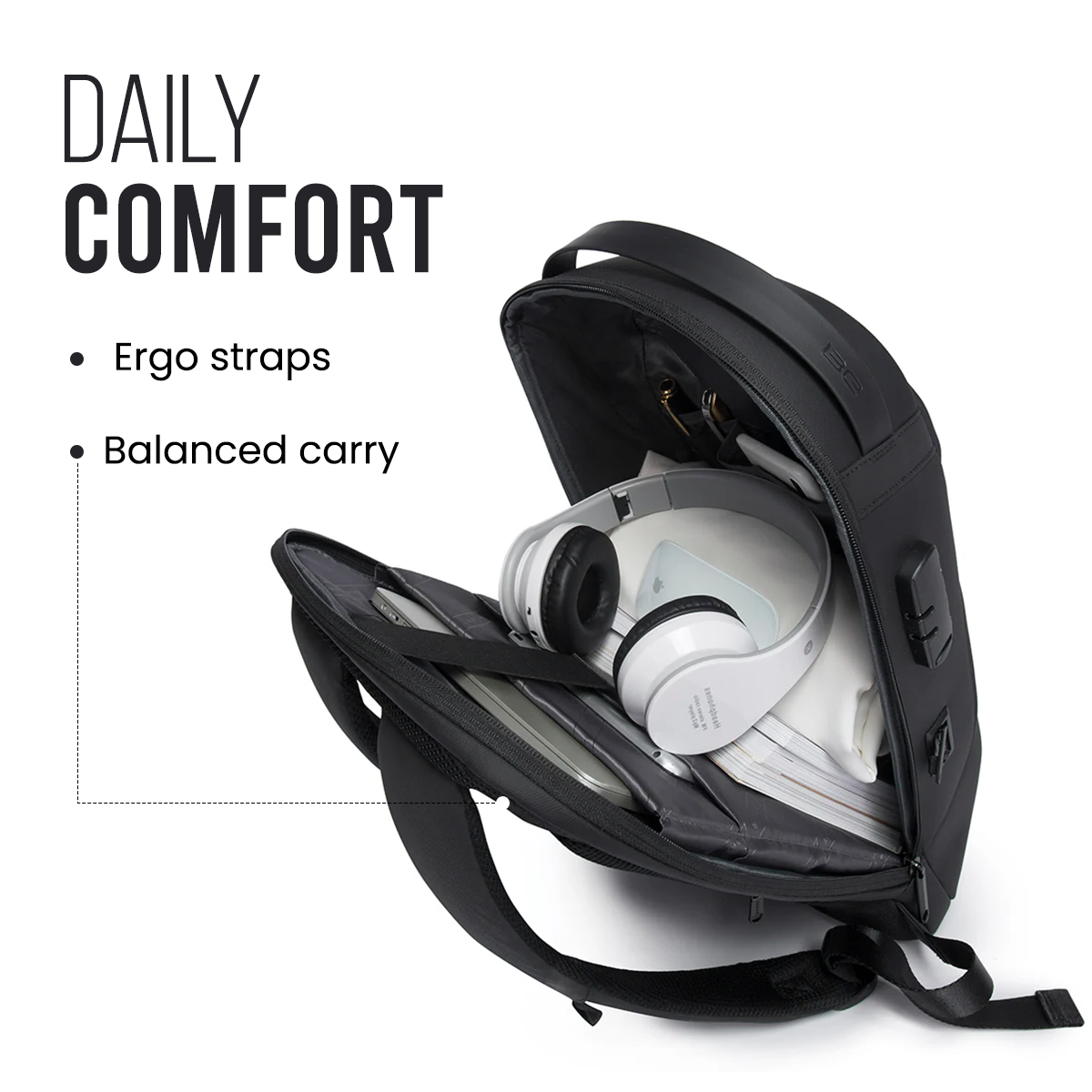 SWISS ALPINE BACKPACK - BLACK - 30L