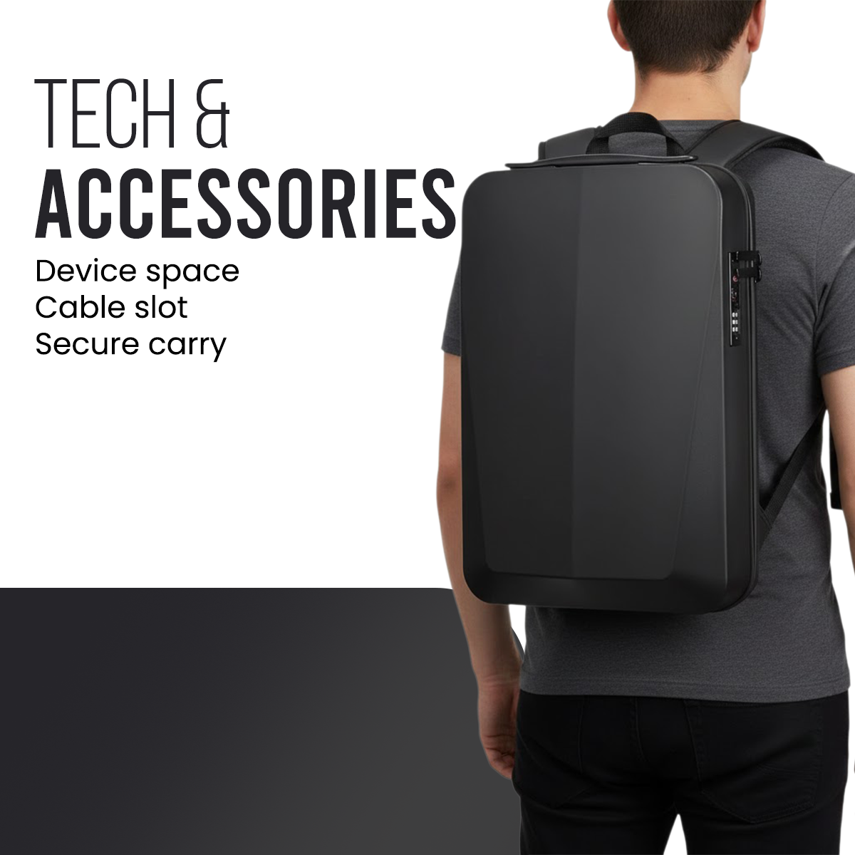 HARD IRONLOOK BACKPACK - BLACK - 21L