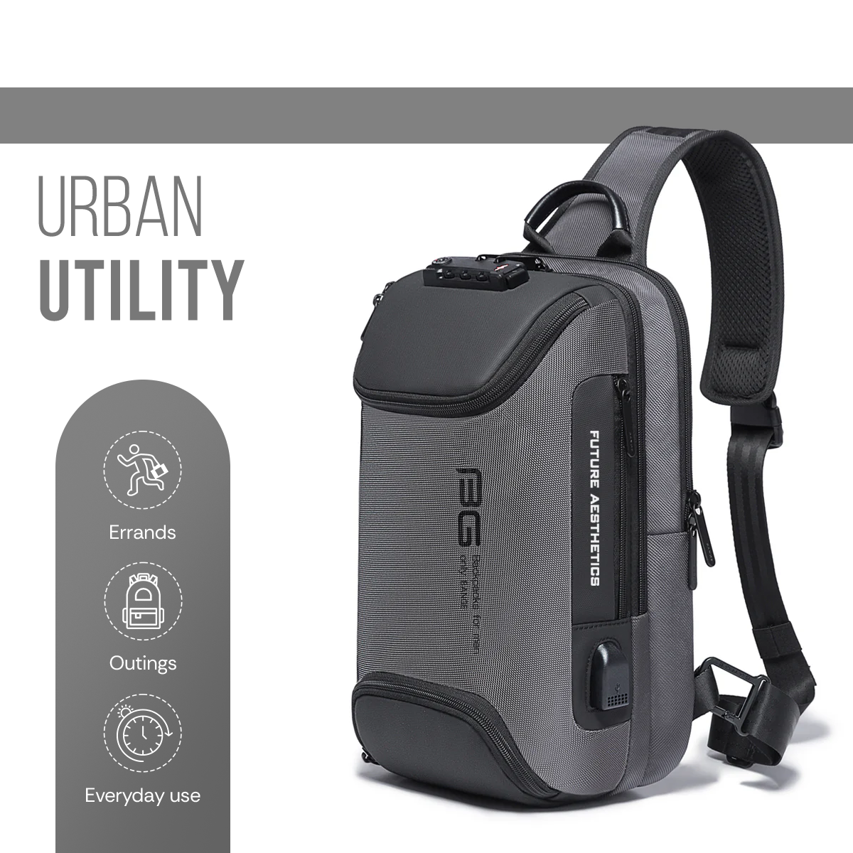 PROTECTOR SLING BAG - GREY