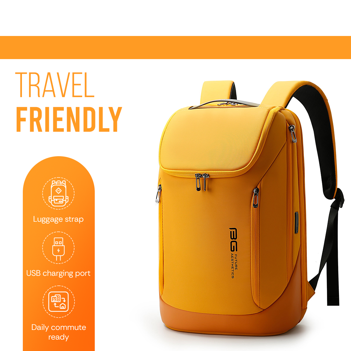 CAPTAIN BUSINESS BACKPACK - SPORTY YELLOW - 30L