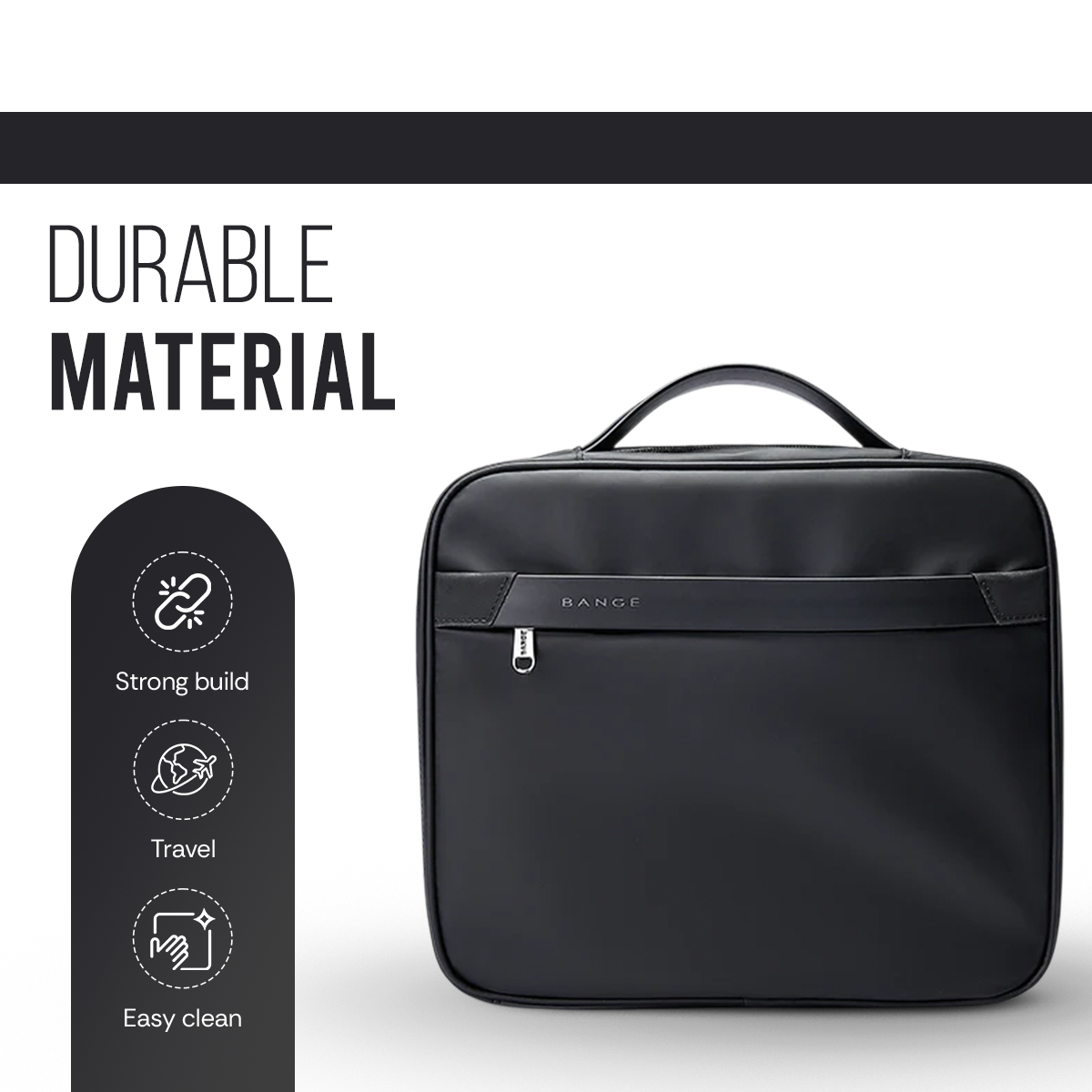 HANGING TOILETRY BAG - BLACK
