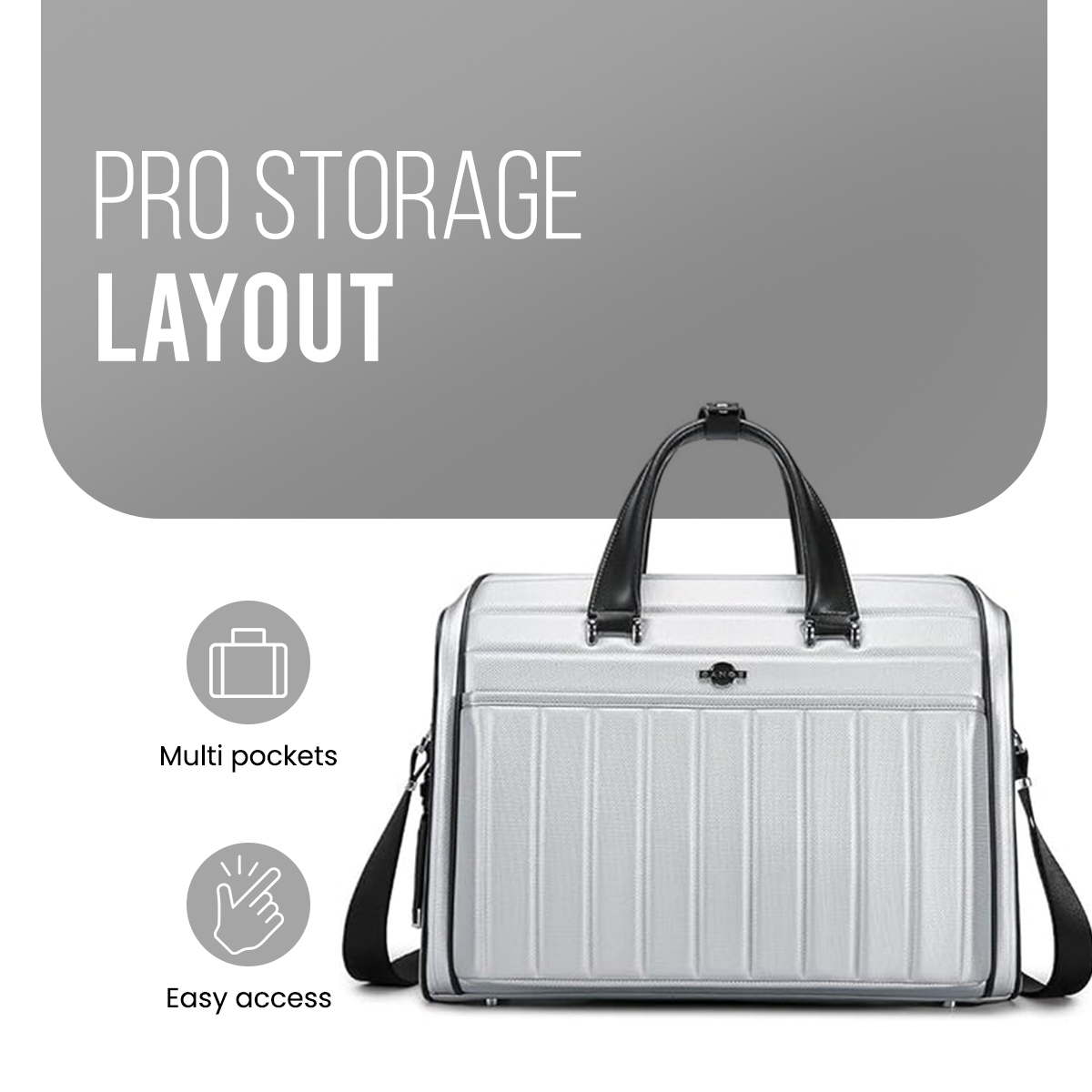 ALPHA EXECUTIVE BRIEFCASE - 15.6" - SILVER