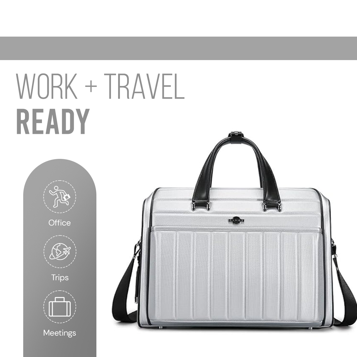 ALPHA EXECUTIVE BRIEFCASE - 15.6" - SILVER