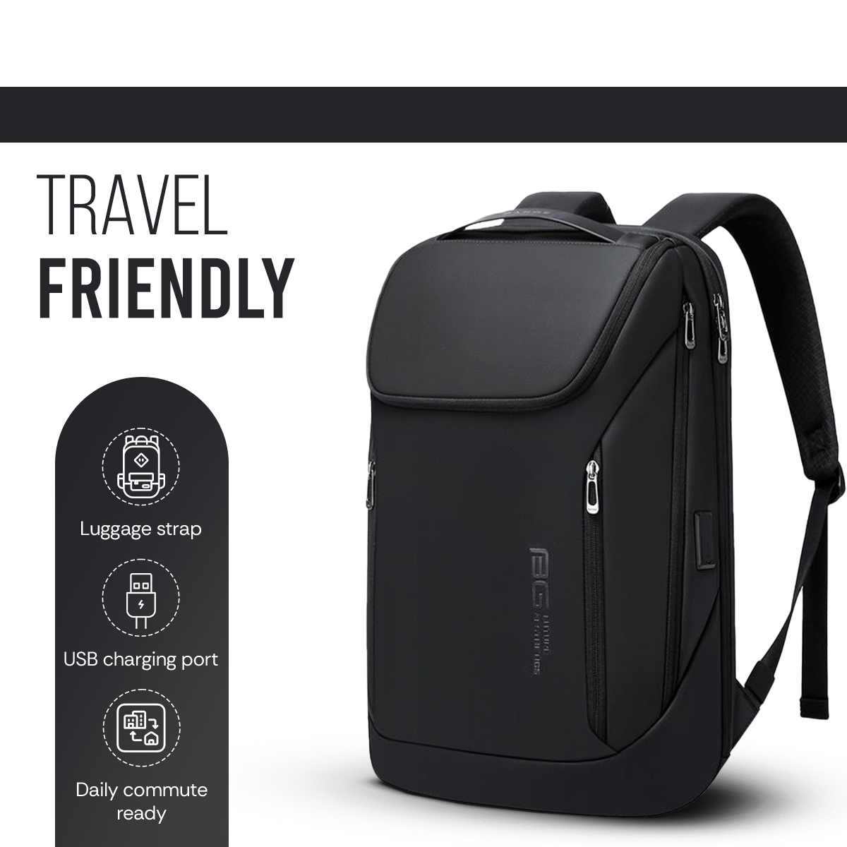 CAPTAIN BUSINESS BACKPACK - BLACK - 30L