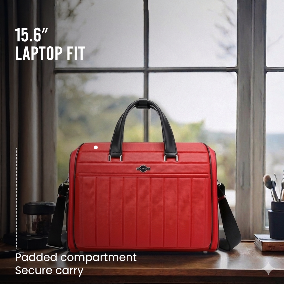 ALPHA EXECUTIVE BRIEFCASE - 15.6"- RED