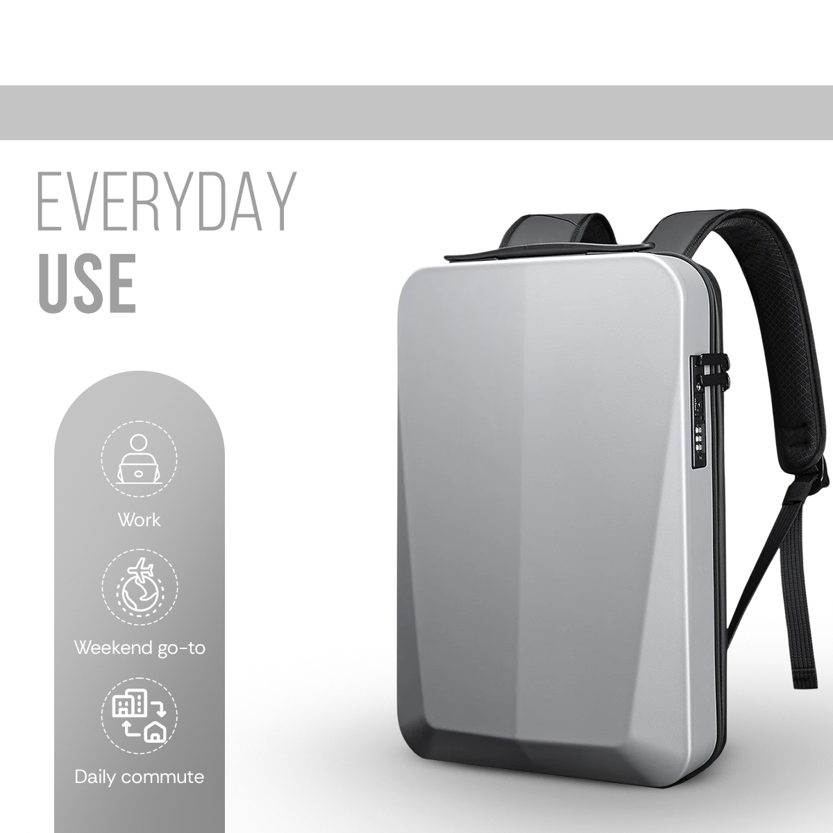 HARD IRONLOOK BACKPACK - SILVER - 21L