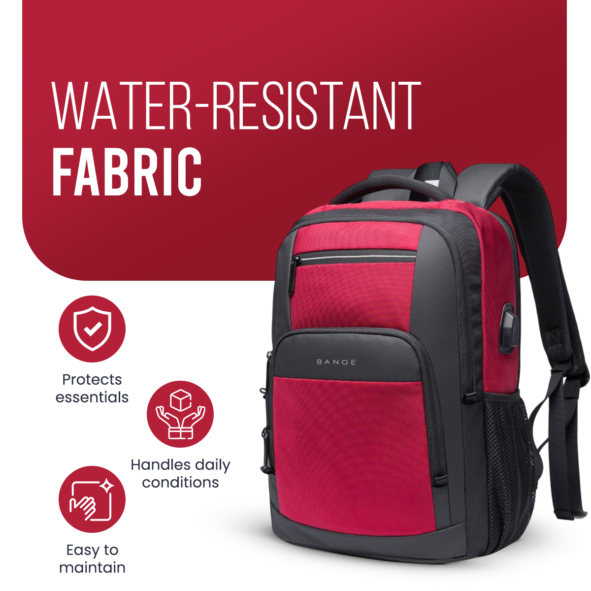 SWISS CUT DESIGN BACKPACK - RED - 26L