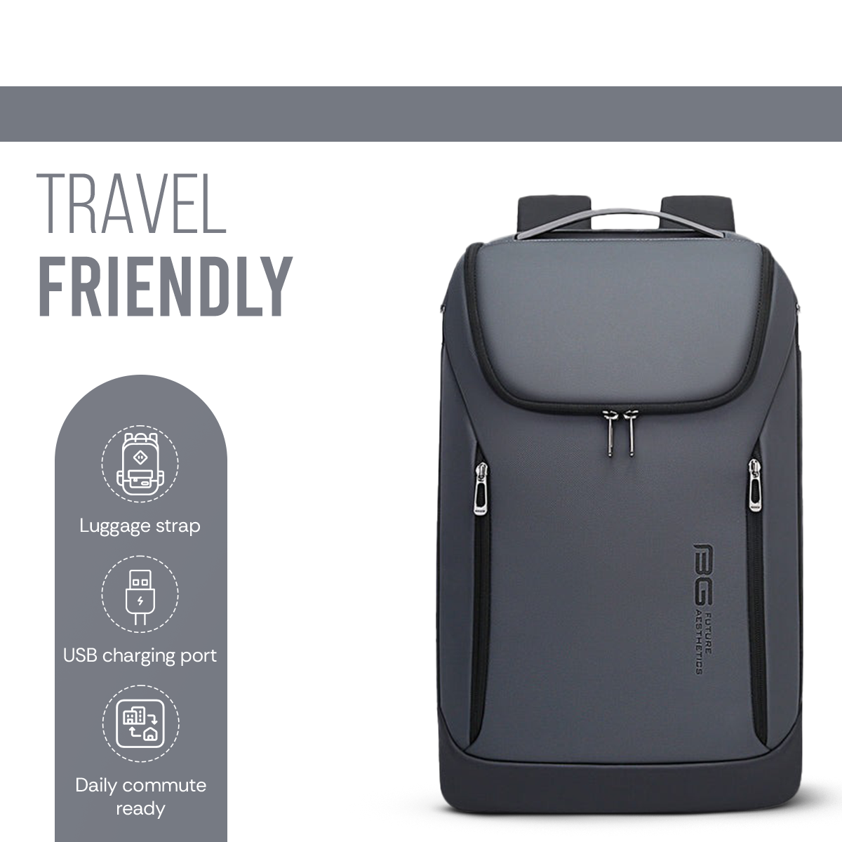 CAPTAIN BUSINESS BACKPACK - GREY - 30L