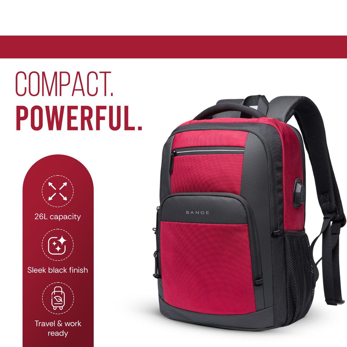 SWISS CUT DESIGN BACKPACK - RED - 26L