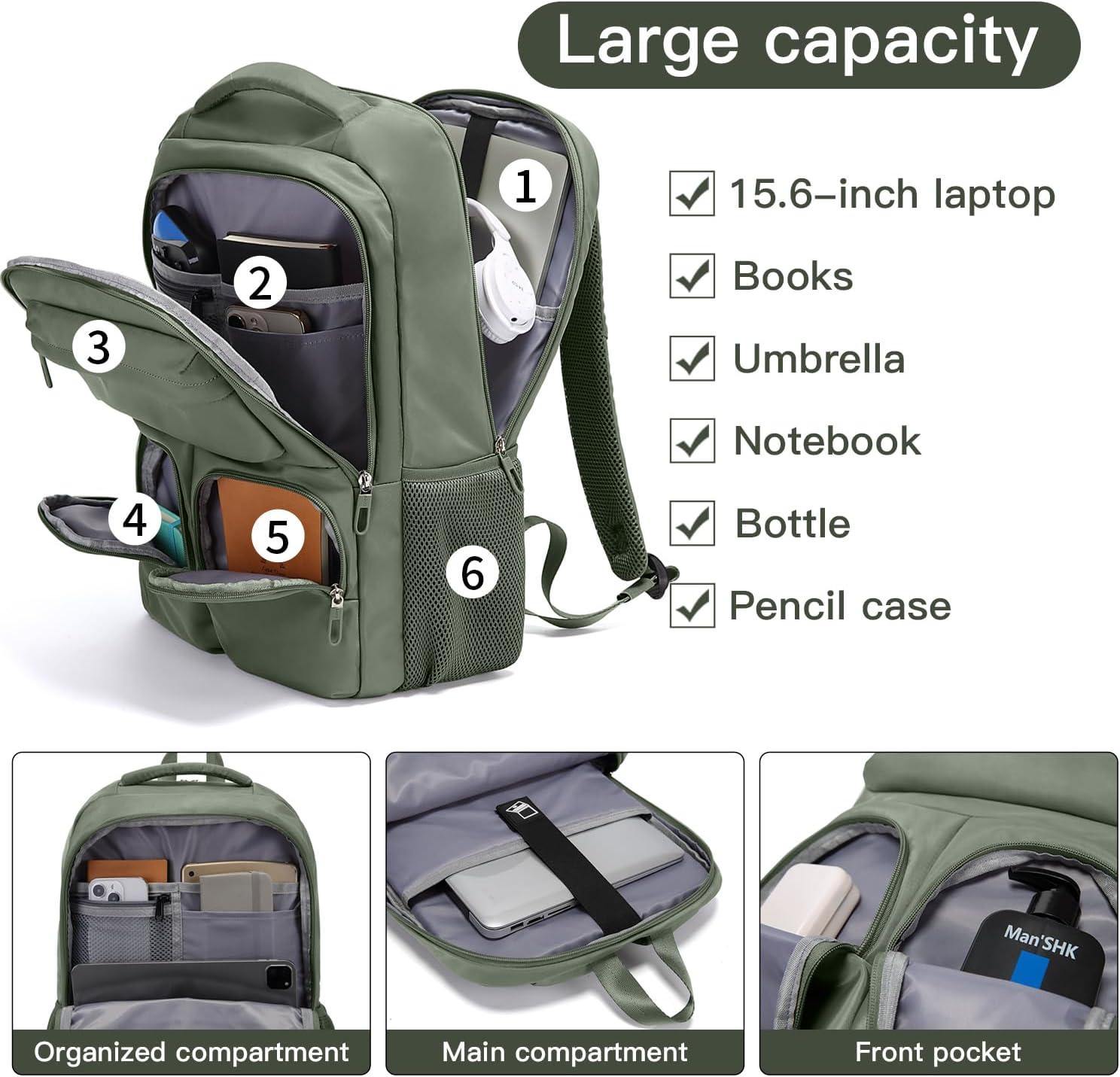 BACKPACK 1807 GREEN - 20L