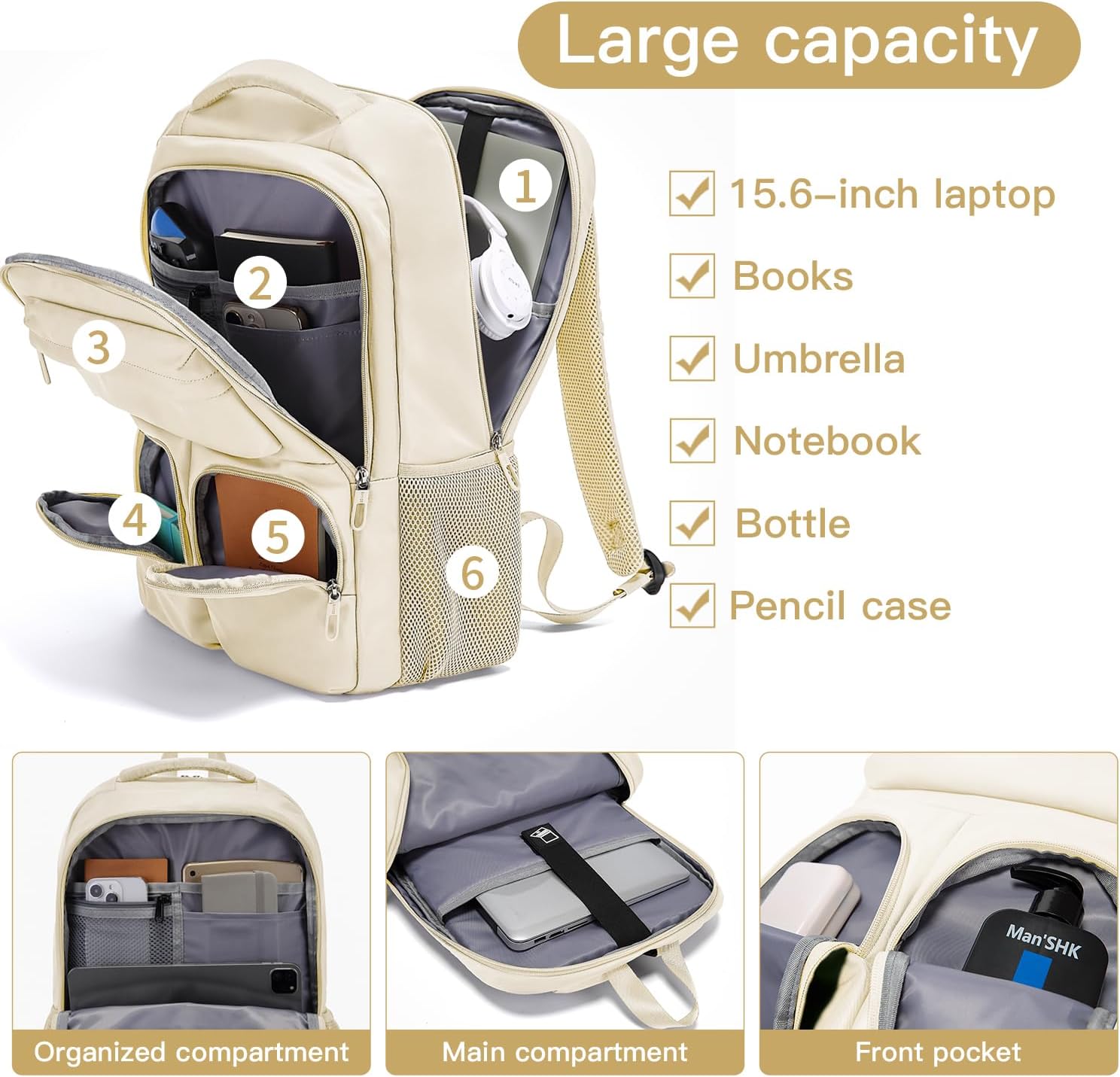 BACKPACK 1807 BEIGE - 20L