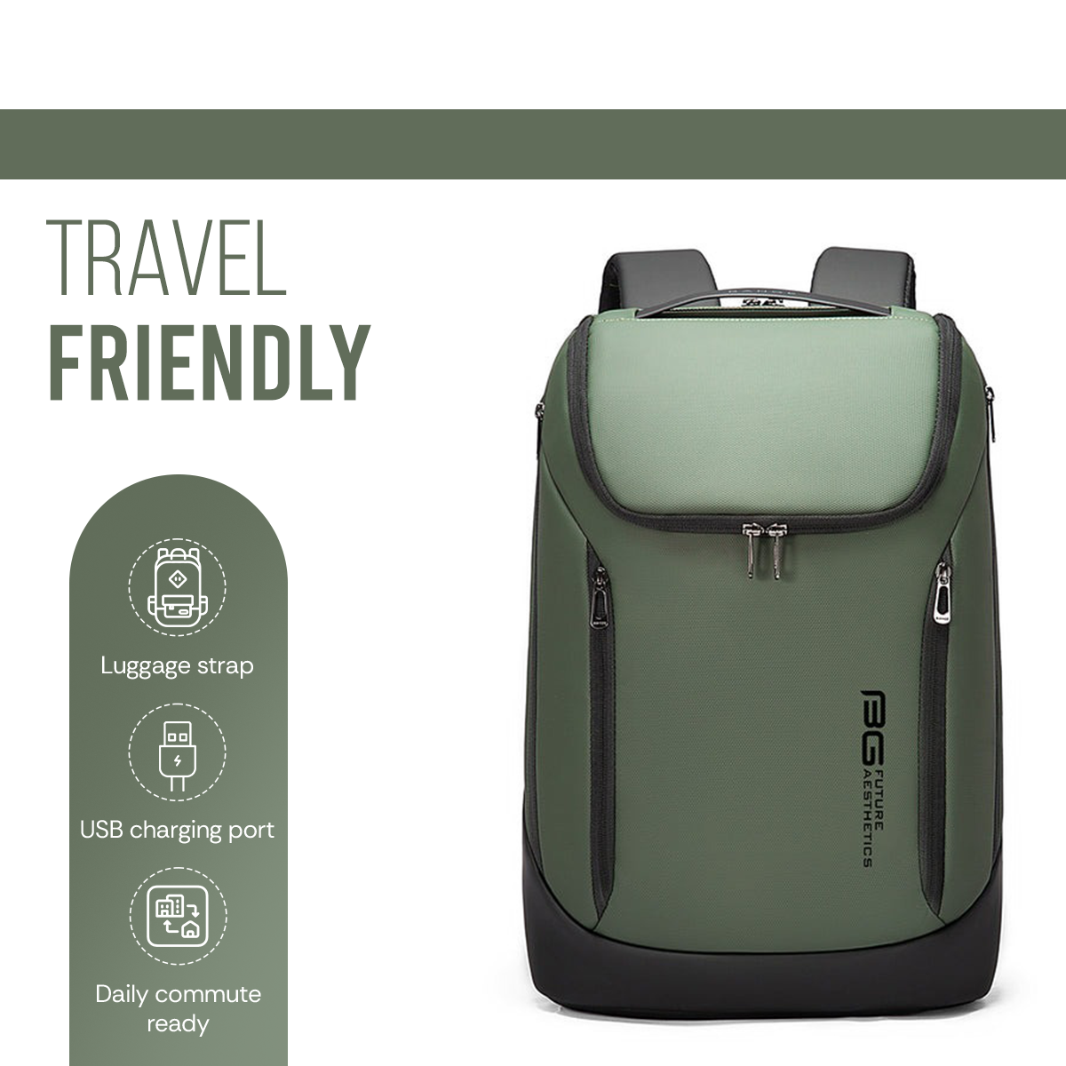 CAPTAIN BUSINESS BACKPACK - GREEN - 30L