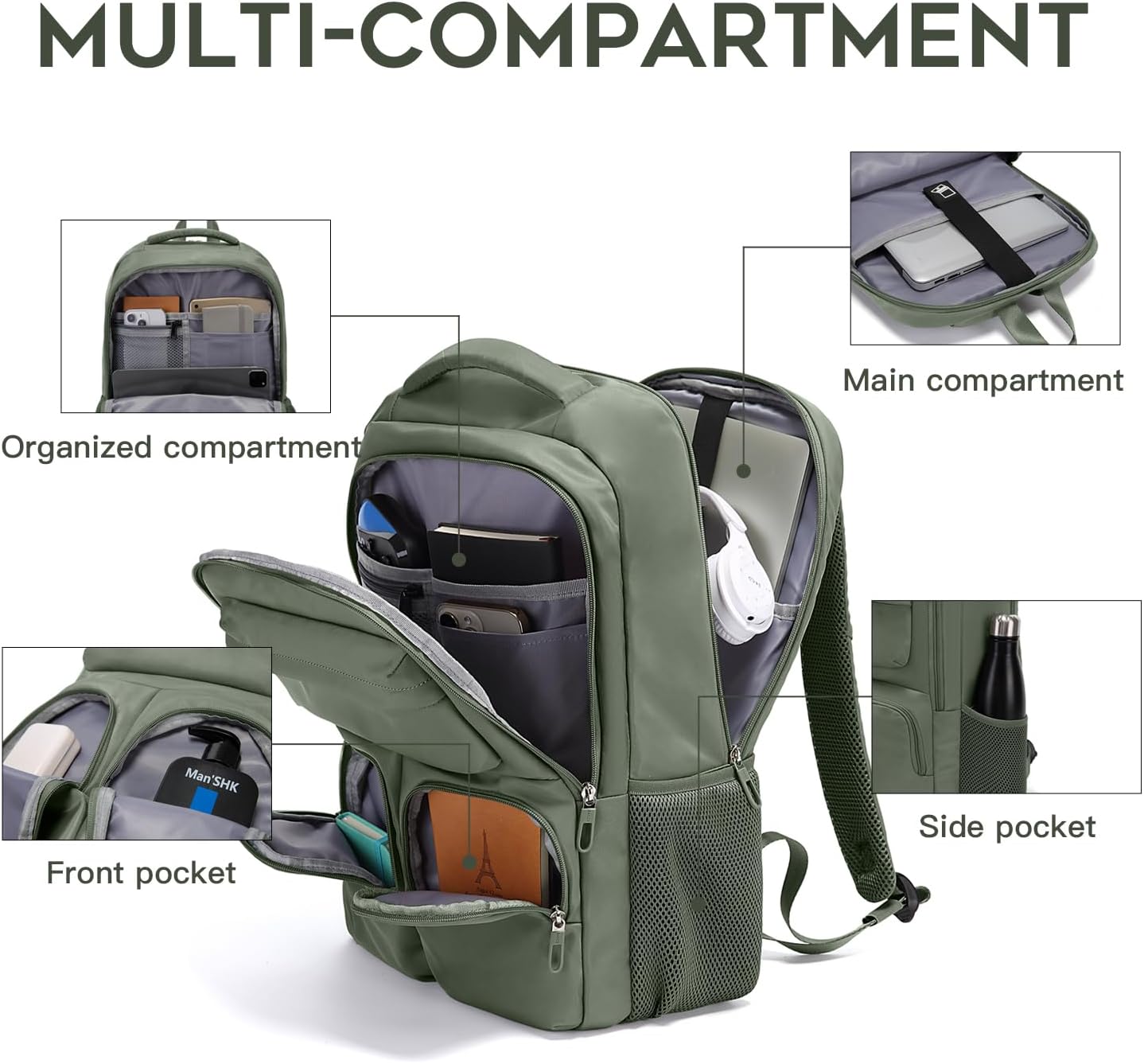 BACKPACK 1807 GREEN - 20L