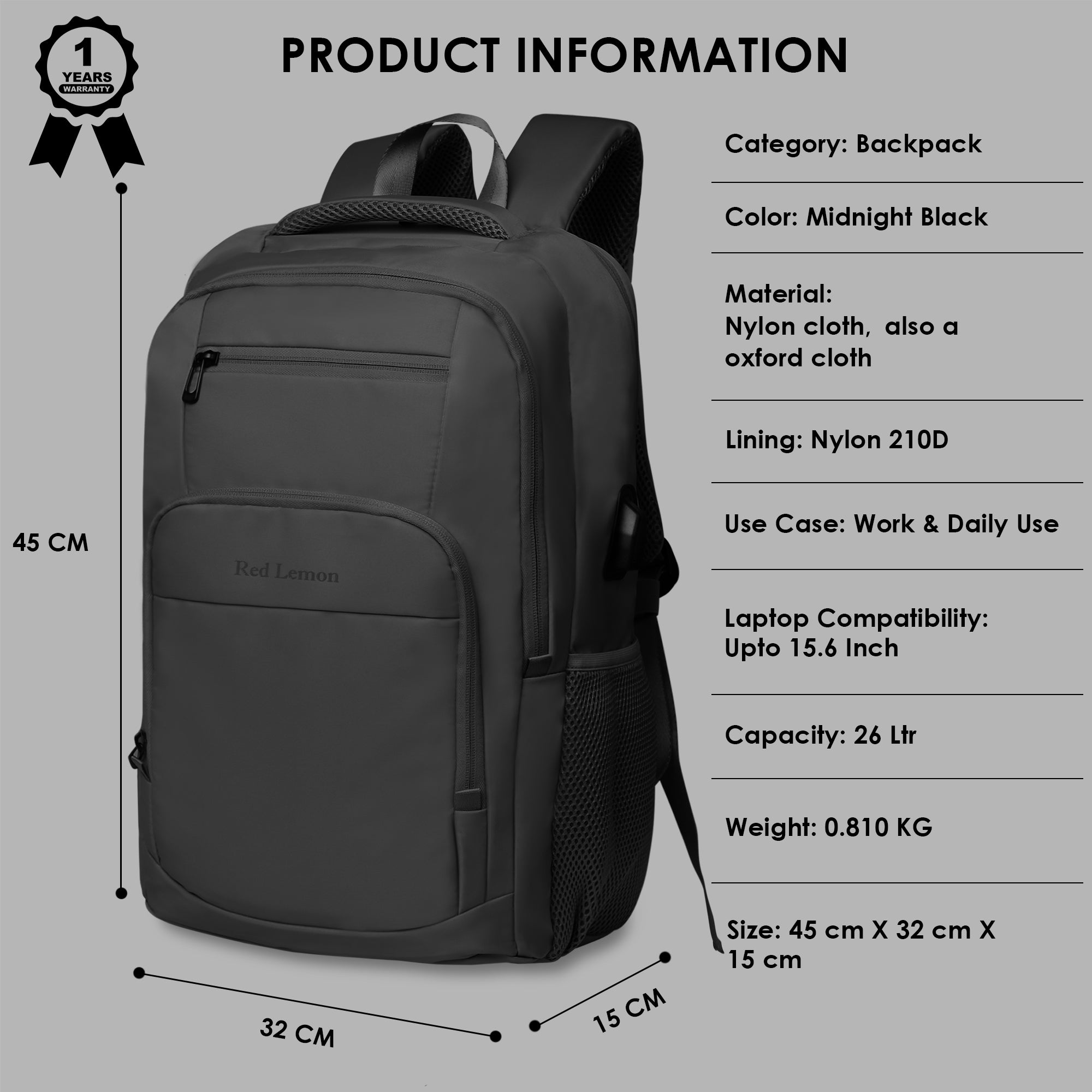 BACKPACK - 1924 BLACK - 26L