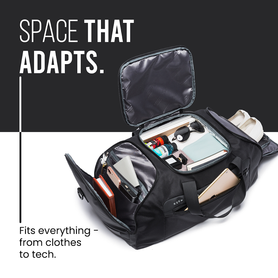 TRAVEL CORE DUFFEL BAG - BLACK