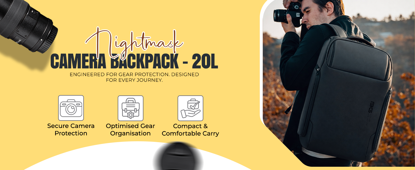 NIGHTMASK CAMERA BACKPACK - BLACK - 20L