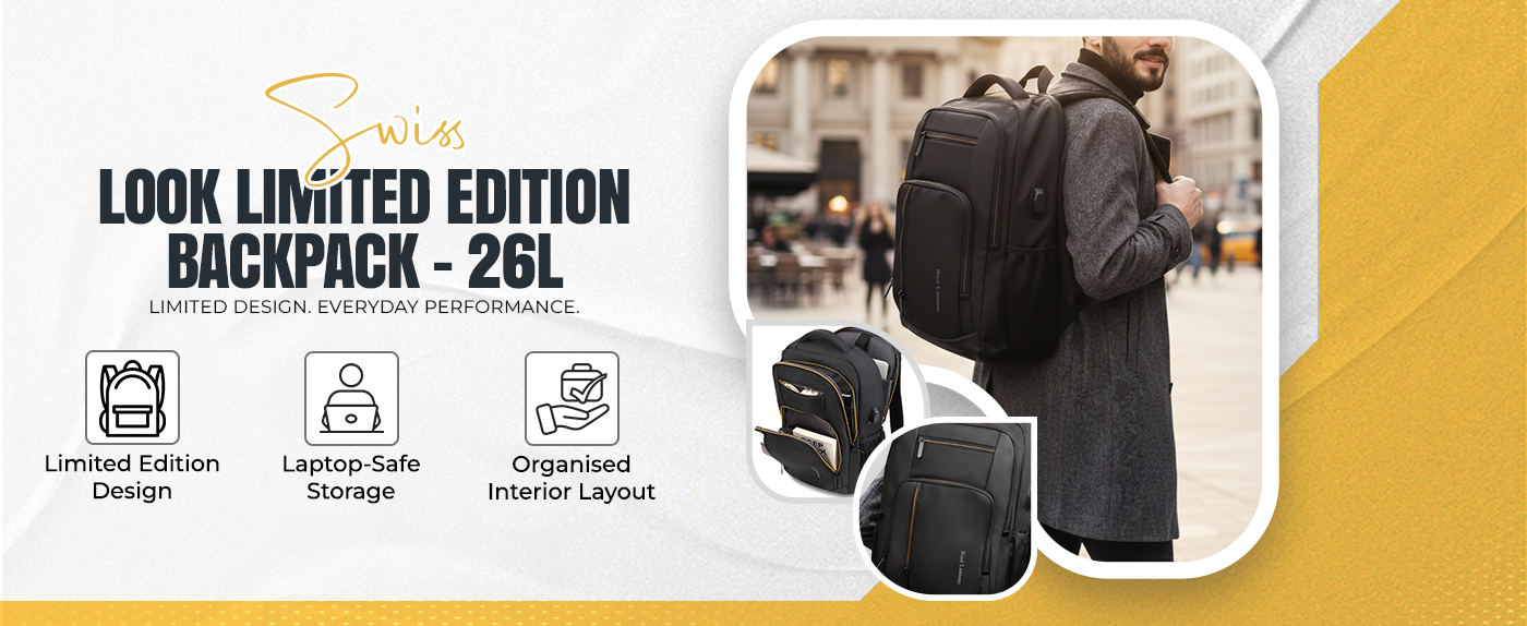 SWISS LOOK LIMITED EDITION BACKPACK - BLACK - 26L