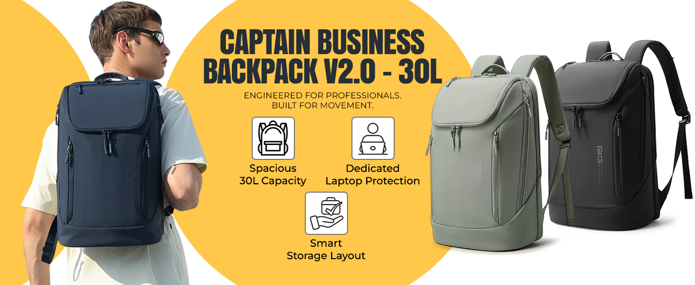 CAPTAIN BUSINESS BACKPACK V2.0 - BLACK - 30L
