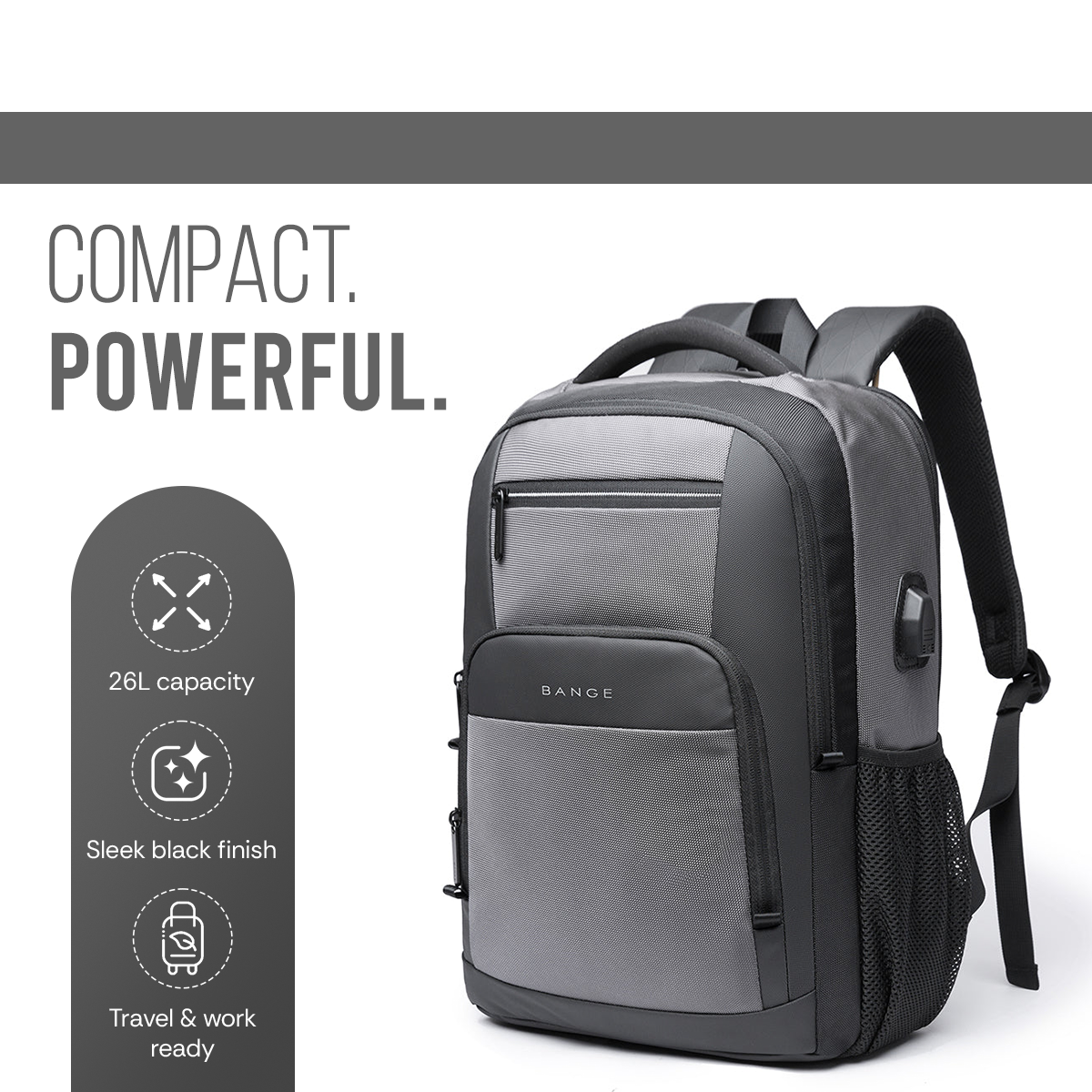 SWISS CUT DESIGN BACKPACK - GREY - 26L