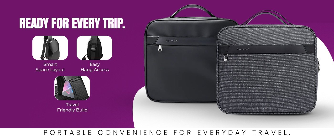 HANGING TOILETRY BAG - BLACK