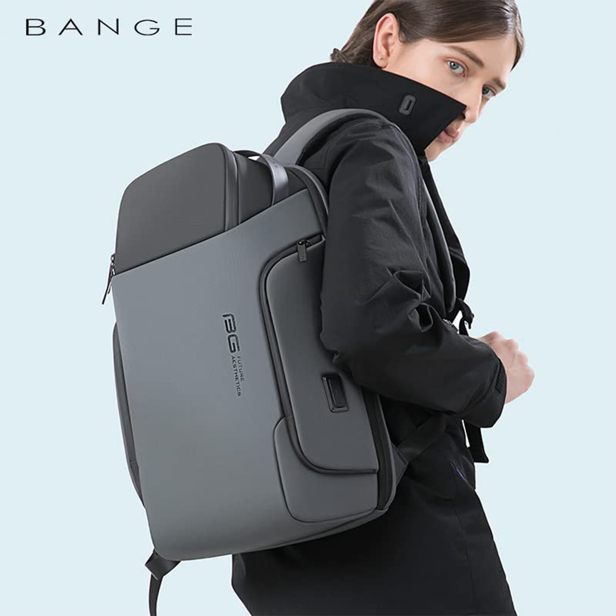 Red Lemon BANGE Nightmask Waterproof Polyester Unisex 15.6 inch Travel Laptop Backpack for Men and Women with USB Port