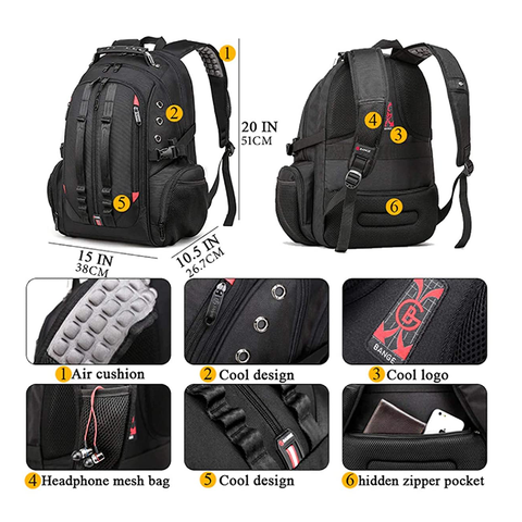 Red Lemon Swisslook Polyester Bange Series 45L 15.6-inch Laptop Bags Backpack for Men and Women Semi Waterproof USB with Anti Theft Pocket Travel Backpack